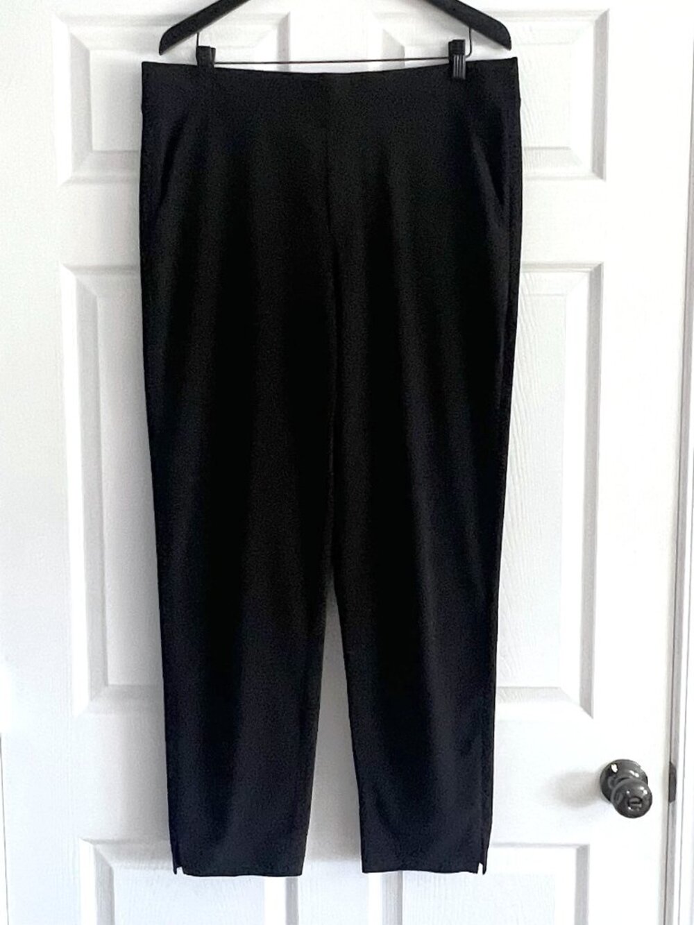 Athleta Brooklyn ankle pant pull on mid-rise black pants pockets size 16 Tall